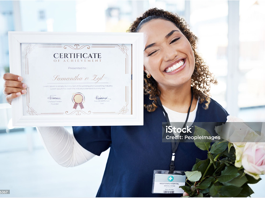woman with Certificate